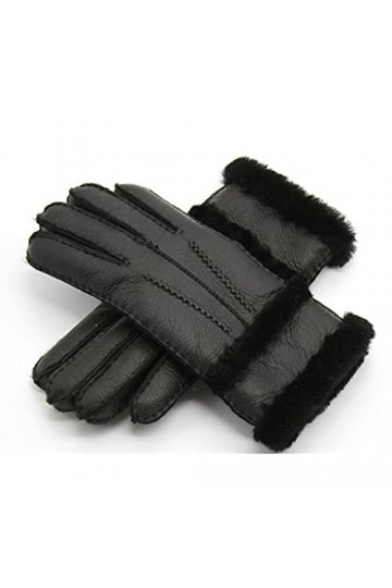 TWDYC Gants dhiver De Laine Femmes Véritables Gants Chauds Dames Élégantes Dames Gants en Cuir Véritable Color : Black, Siz