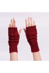 Gants sans Doigts en Tricot - Gants dhiver Chauds pour Femmes À Demi-Doigts - Gants À Écran Tactile en Losange Jacquard pour