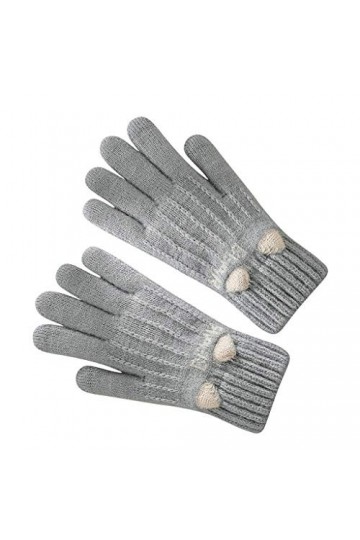 TWDYC Sagace Hiver Gants en Plein air Gloves Fille tricoté Doigts Chats Imprimer des Gants dhiver Doux mouchage Chaud Rester
