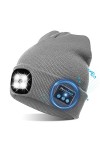 TAGVO LED Bluetooth 5.0 Bonnet Chapeau, Haut-Parleur Stéréo Intégré et Micro, Hiver Chaud Tricoté Eclairage sans Fil Bluetoot