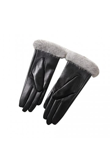 YIAAN Épaissir Gants Gants en Cuir Ecran Tactile for Femmes Hiver Plus Velvet Gants Chauds for Les Gants De Conduite Déquita