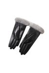YIAAN Épaissir Gants Gants en Cuir Ecran Tactile for Femmes Hiver Plus Velvet Gants Chauds for Les Gants De Conduite Déquita
