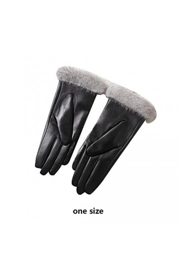 YIAAN Épaissir Gants Gants en Cuir Ecran Tactile for Femmes Hiver Plus Velvet Gants Chauds for Les Gants De Conduite Déquita