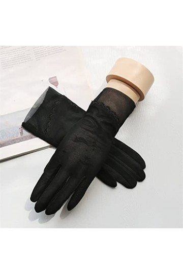YANYUESHOP Gants dété pour Femmes Fine Glace Soie Dentelle Conduite Équitation Écran Tactile Court Gants de Tram déquitatio
