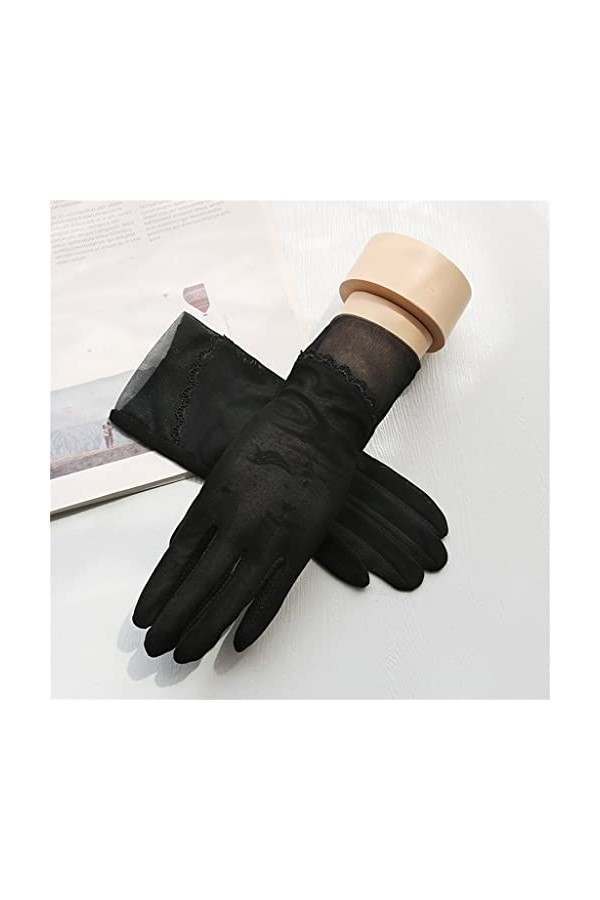 YANYUESHOP Gants dété pour Femmes Fine Glace Soie Dentelle Conduite Équitation Écran Tactile Court Gants de Tram déquitatio