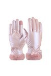 Gants Chauds, Femmes Hiver avec Velours épais écran Tactile Chaud Brillant et élégant Mignon Poignet en Peluche imperméable G