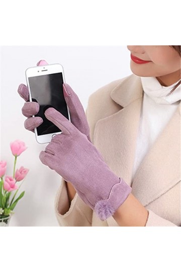 Gants Femmes hiver automne extérieur garder au chaud écran tactile monocouche section mince élégant cyclisme conduire coupe-v