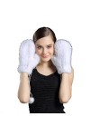 BeFur Gants Fourrure De Vison Femme Fille Gants Couleur De Bonbon Chaud Hiver Rouge