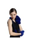 BeFur Gants Fourrure De Vison Femme Fille Gants Couleur De Bonbon Chaud Hiver Saphir