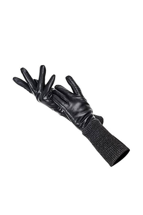 TWDYC des Gants Longs for Femmes, Gardent des Gants De Cuir Chaud for Femmes, De Bonnes Gants for Femmes Color : Black, Size