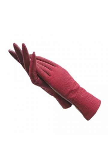 YUTRD Gants dhiver pour femme poignet main cuir bras couvre-bras gants de conduite rouge vin moufles de conduite de cyclisme