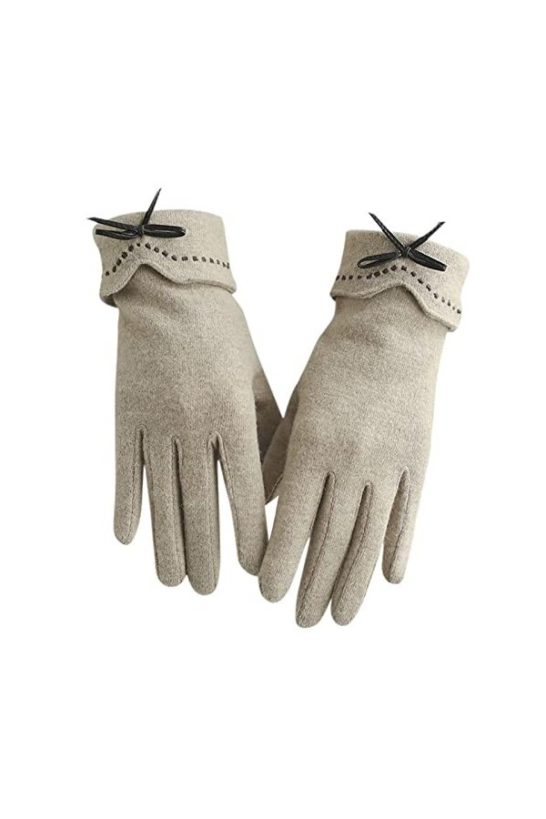 Gants Hiver femmes cachemire écran tactile garder au chaud épaissir Double couche gants arc élégant doux entraînement cyclism
