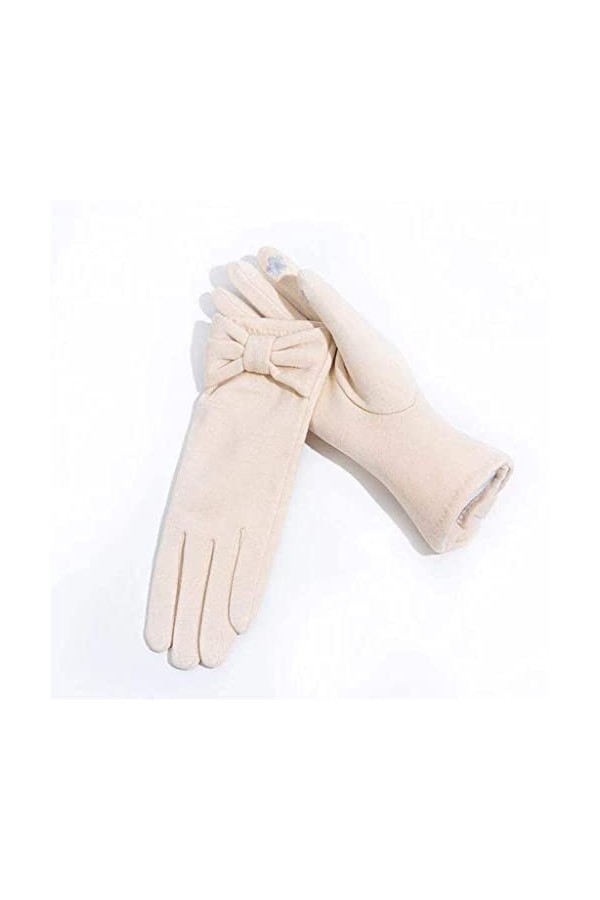 Gants Automne Hiver Femmes Chaud Solide Simple Arc Gants Écran Tactile Plus Velours Épaissir Drive Vélo Élasticité Mitaines H