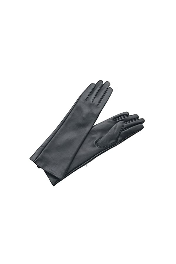 Moufles en cuir pour femme - Doublure thermique en velours - Coudière - Gants utilitaires non compatibles avec écran tactile