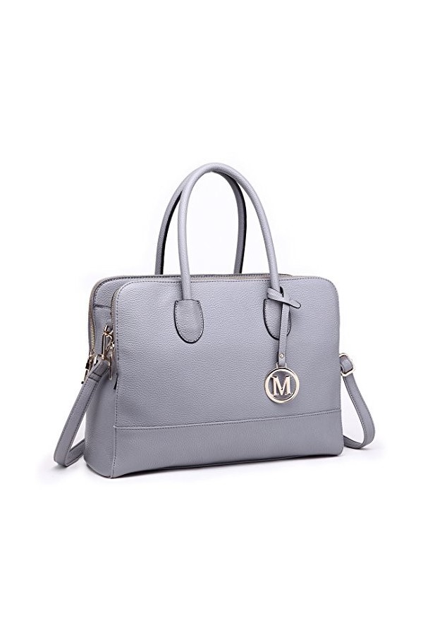 Miss Lulu LT1726 GY, Sac à Main Femme, Gris, A4