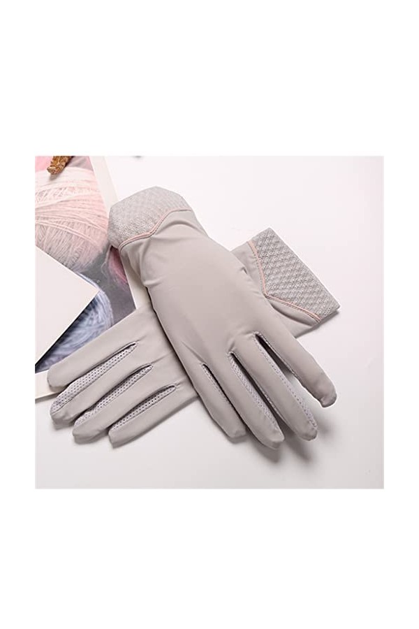 Gants de cyclisme courts dété pour femme en soie glacée écran tactile printemps et automne couleur : B, taille : 22 x 8 cm 
