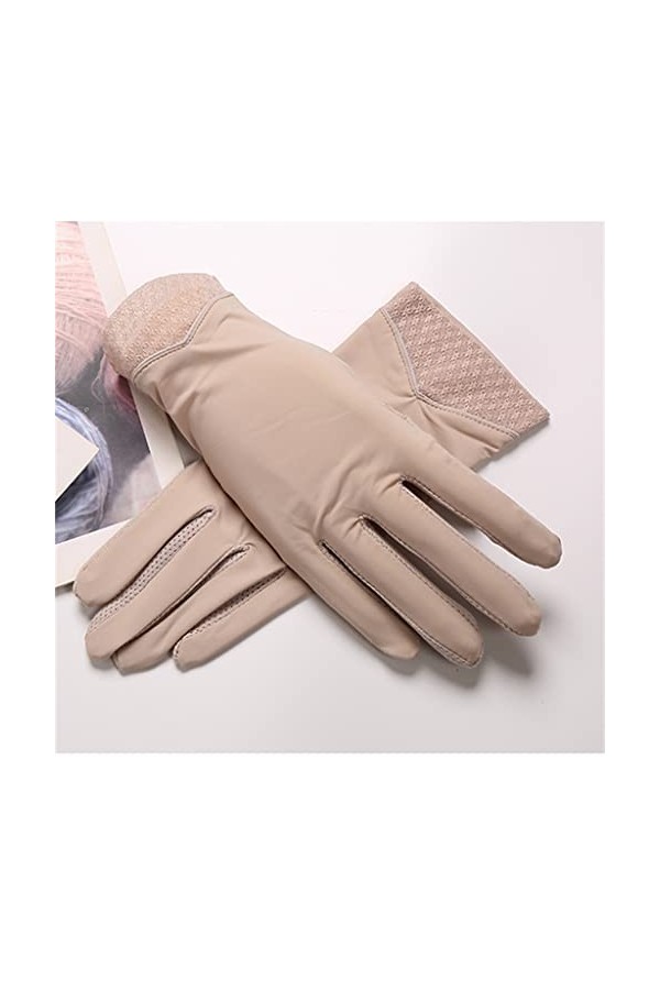 Gants de cyclisme courts dété pour femme en soie glacée écran tactile printemps et automne couleur : A, taille : 22 x 8 cm 