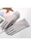Gants de cyclisme courts dété pour femme en soie glacée écran tactile printemps et automne couleur : A, taille : 22 x 8 cm 