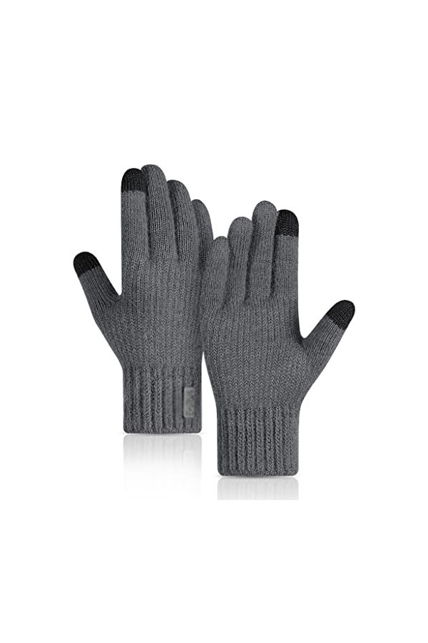 Samnuerly Automne et Hiver Gants Tricotés à Écran Tactile Hommes et Femmes Équitation en Plein Air Plus Velours Épais Gants C