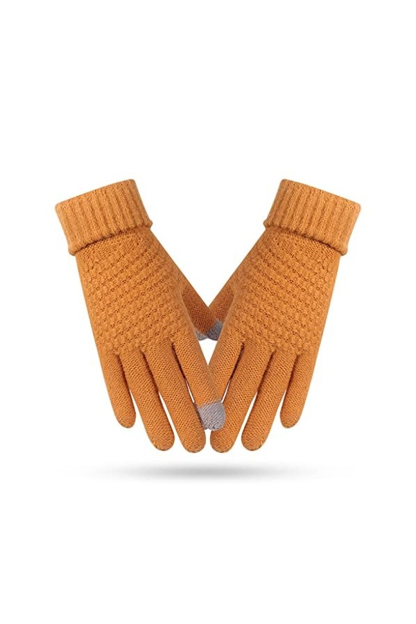 HLDETH Femmes hiver garder au chaud écran tactile plus cachemire épaissir laine tricoté gants en plein air cyclisme élasticit