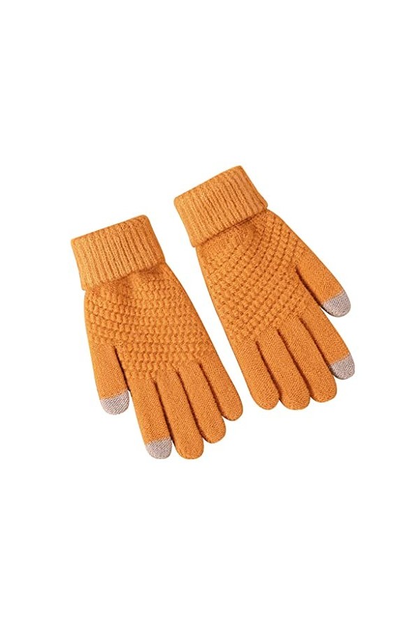HLDETH Femmes hiver garder au chaud écran tactile plus cachemire épaissir laine tricoté gants en plein air cyclisme élasticit