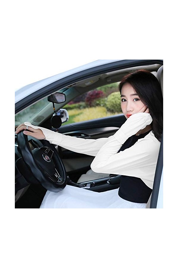 Gants de Protection Solaire Bras de Protection Solaire à Manches Longues et à Manches Longues for Protection UV Color : Beig