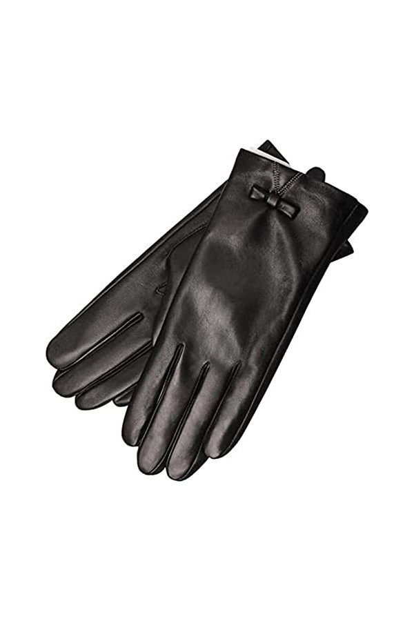 TIANYIA Gants en Tricot Gants en Cuir de Chèvre, Gants pour Femmes Chauds et Chauds à la Mode en Hiver, Gants pour Doigts Com
