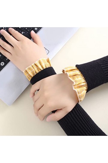 wrtgerht 1 Paire de Manchettes en Corne à Volants plissés for Femmes Gants Color : Gelb, Size : One Size 