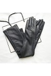 Gants longs en cuir pour femme - Gants longs et droits en peau de mouton - Gants dhiver chauds pour écran tactile 1 - 40 cm 