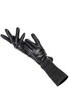 LSDJGDDE Gants longs en cuir pour femme - Gardez au chaud - Gants pour femme couleur : noir, taille : 7,5 