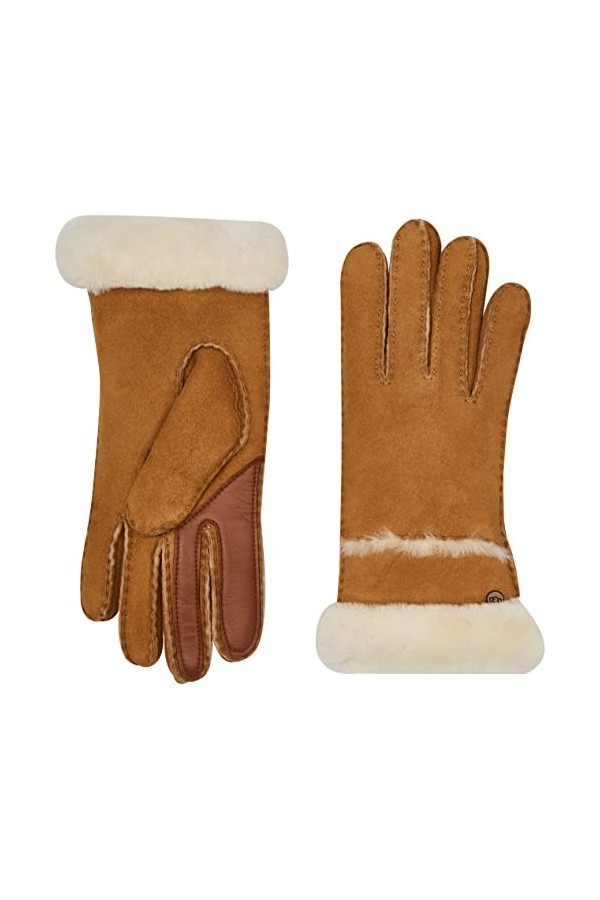 UGG W Seamed Glove Gant Tech avec Coutures W, Chestnut, Small Femme