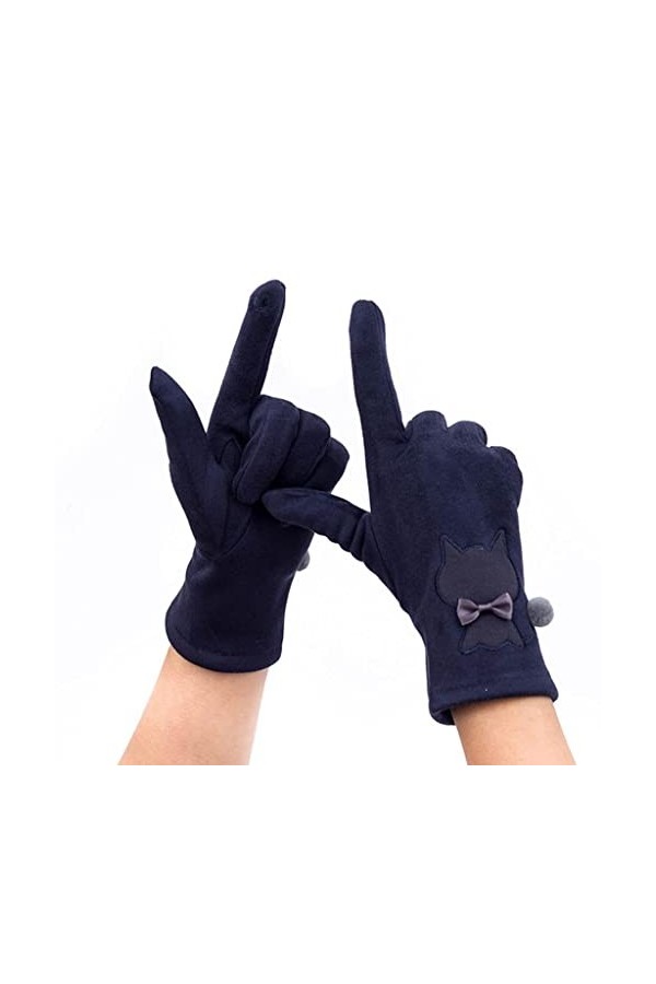 Gants dhiver élégants pour femme avec doigts complets et velours pour écran tactile - Garde au chaud - Coupe-vent F, taille