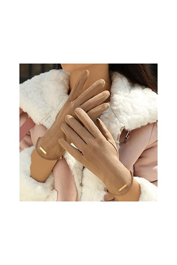 Moufles dhiver vintage pour femme avec écran tactile - Garde au chaud - Coupe-vent C, taille unique 