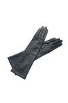 Moufles en cuir pour femme - Doublure thermique en velours - Coudière - Gants utilitaires non compatibles avec écran tactile 