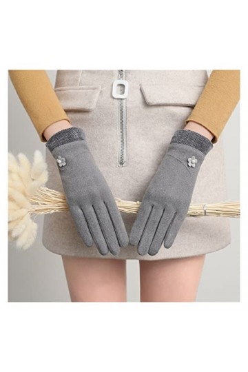 Lady Glo Gants dhiver épais et chauds coupe-vent pour femme Motif écran tactile Taille unique