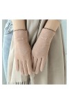 Gants dhiver vintage pour femme avec écran tactile chaud, coupe-vent, pour cyclisme, conduite A, taille unique 