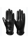 GLUXIT Gants en Cuir Femme Automne et Hiver bel écran Tactile Chaud Plus Velours épaississement imperméable Coupe-Vent Cyclis