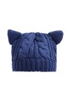Bonnet Oreilles de Chat Femme Fille Mode Mignon Chapeau d Hiver en Tricot Laine Crochet Casquette Animal Cosplay Bonnet e Nei