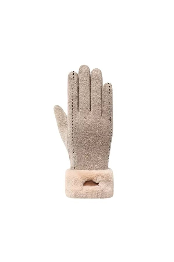 GLUXIT Gants Faux Polaire Chaud Dames Conduite Cyclisme Écran Tactile Hiver Modèles Coupe-Vent Froid Plus Épaississement