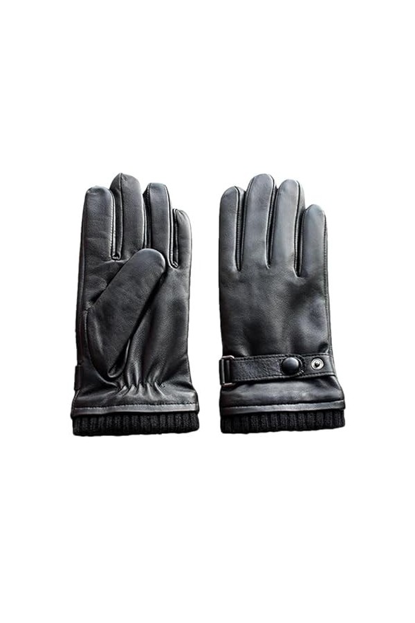 Hgvcfcv Gants dhiver en cuir avec doublure chaude pour écran tactile