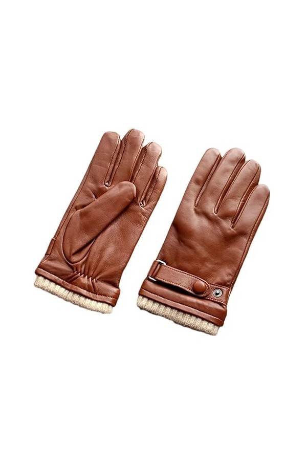 Hgvcfcv Gants dhiver en cuir avec doublure chaude pour écran tactile