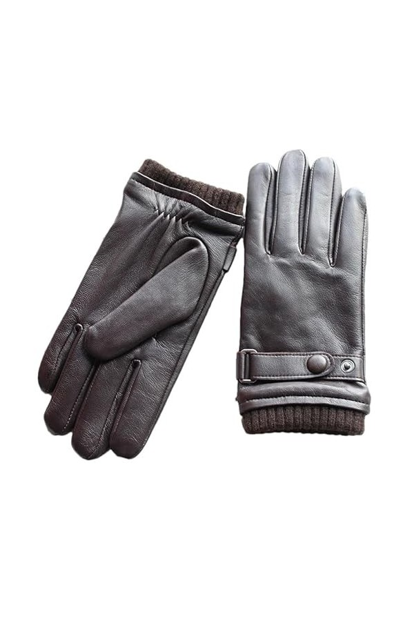 Hgvcfcv Gants dhiver en cuir avec doublure chaude pour écran tactile