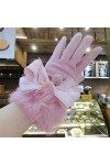 Gants Femmes hiver cachemire lapin poignet épaissir garder au chaud écran tactile coupe-vent arc décoration élégant gants dou