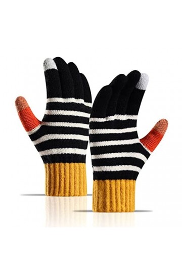Gants dhiver chauds unisexes pour cyclisme, coupe-vent, épais, écran tactile, gants tricotés en peluche mignons, gants compl