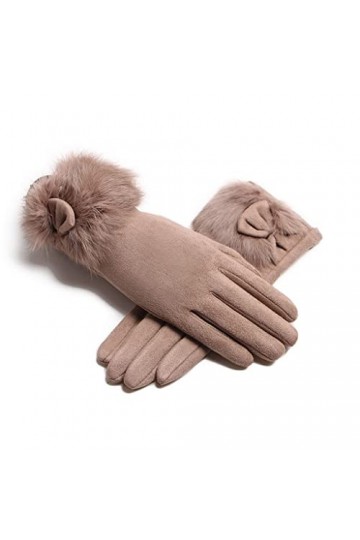GLUXIT Gants dhiver en Peluche for Femmes épais en Peluche Coupe écran Tactile Gants de Conduite Color : Argento, Size : Re