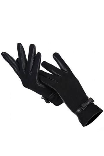 n/a Gants de Femmes Simples, Gants dhiver for Femmes dhiver, Peau de Mouton de Gants en Cuir for Femmes Color : A, Size : 