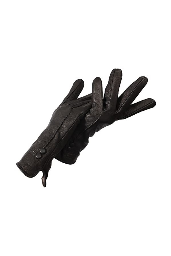 n/a Femme de Printemps dhiver Gants en Cuir Authentique 70% en Tricot en Laine Doublure Les Mitaines for Femmes Color : A, 
