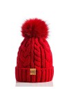 REDESS Bonnet dhiver à Pompon pour Femme avec Doublure en Polaire Chaude, Bonnet de Ski en Tricot de Neige épais et épais