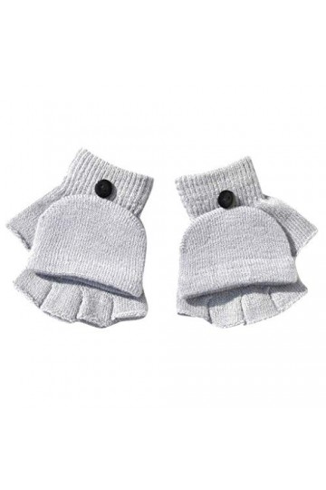 wrtgerht 2020 Nouveau Adulte Enfants Gants sans Doigts rayé Demi Doigt tricoté Mitaines Hiver Doux Unisexe Basique Gants Femm