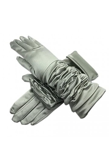 wrtgerht Gants Dames Satin Manches Longues Bras Manches Anti-Sac Dîner Spectacle Robe de Mariée Sexy Lumière Gants